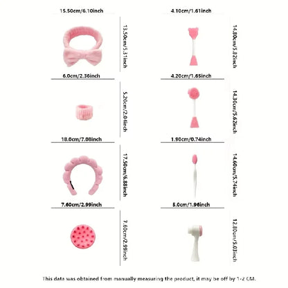 9-piece beauty makeup set, makeup kit, including a four-piece headband set, face wash and massage tools, etc. Badiee Stylez