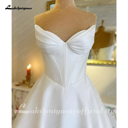 Lakshmigown Classic A Line Soft Satin Wedding Dresses 2026 Vestidos De Novia Beach Bridal Gowns Customized Badiee Stylez