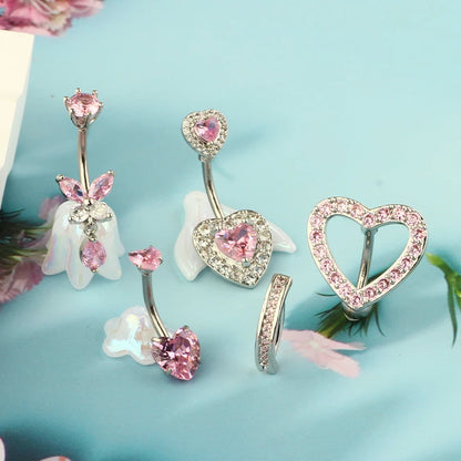 5PCS Cute Dangle Belly Ring Pack 14G Navel Piercing Bulk Sexy Belly Ring Set Belly Button Ring Lot Pircing Ombligo Jewelry style1