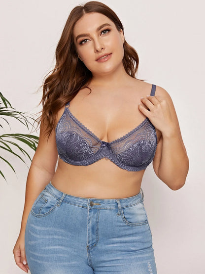 Beauwear B C Cup French Style Light Weight Women Lace Bra Breathable Back Closure Adjustable Strap Soft Deep V Thin Lingerie Top