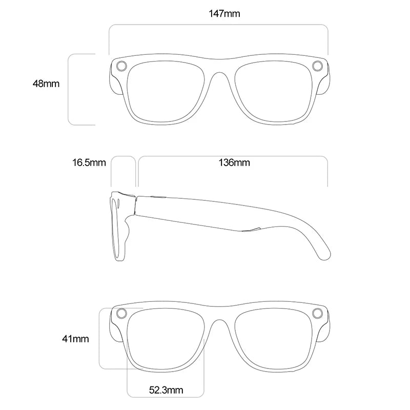 Xiaom 8K HD Smart Glasses Chat GPT 100MP Camera Bluetooth Call 260Mah Battery Voice Assistant Control Smart Glasses for Men Badiee Stylez