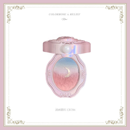 Colorrose Embossed Powder Blush Blue Genuine Nude Makeup Natural Party Blusher Shimmer Pearlescent Highlight Eyeshadow 786