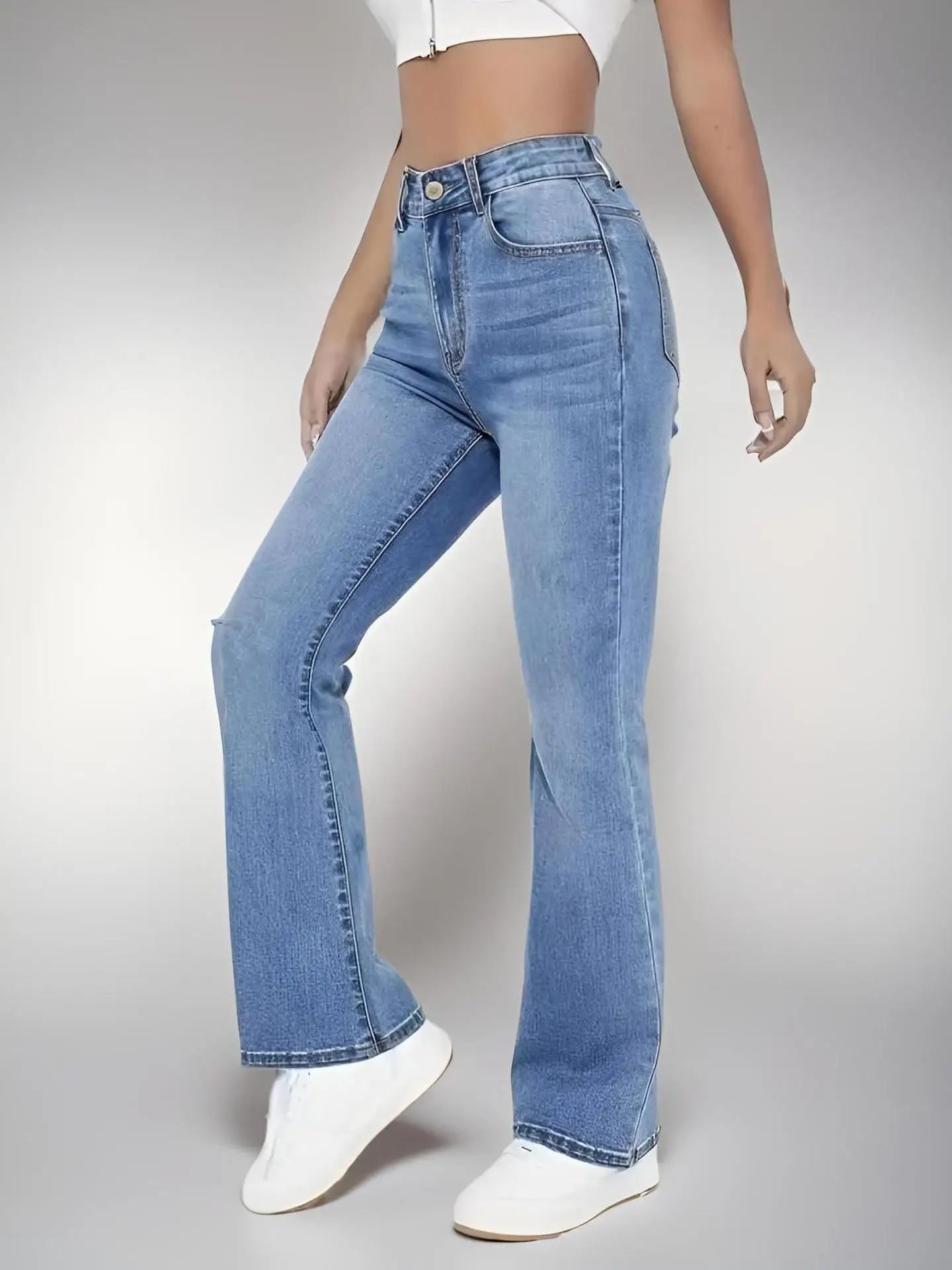 New women's hot jeans slimming European and American style casual versatile high waist washed Denim trousers for women - Badiee Stylez