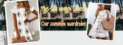 Plus Size Butterfly Print Dress Casual Short Sleeve V Neck Dress With Pockets Women's Plus Size Clothing