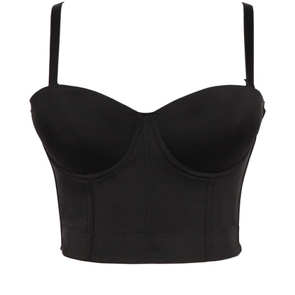 Women's tight bra, sexy fishbone Camisole, with integrated back shaping bra underwear black