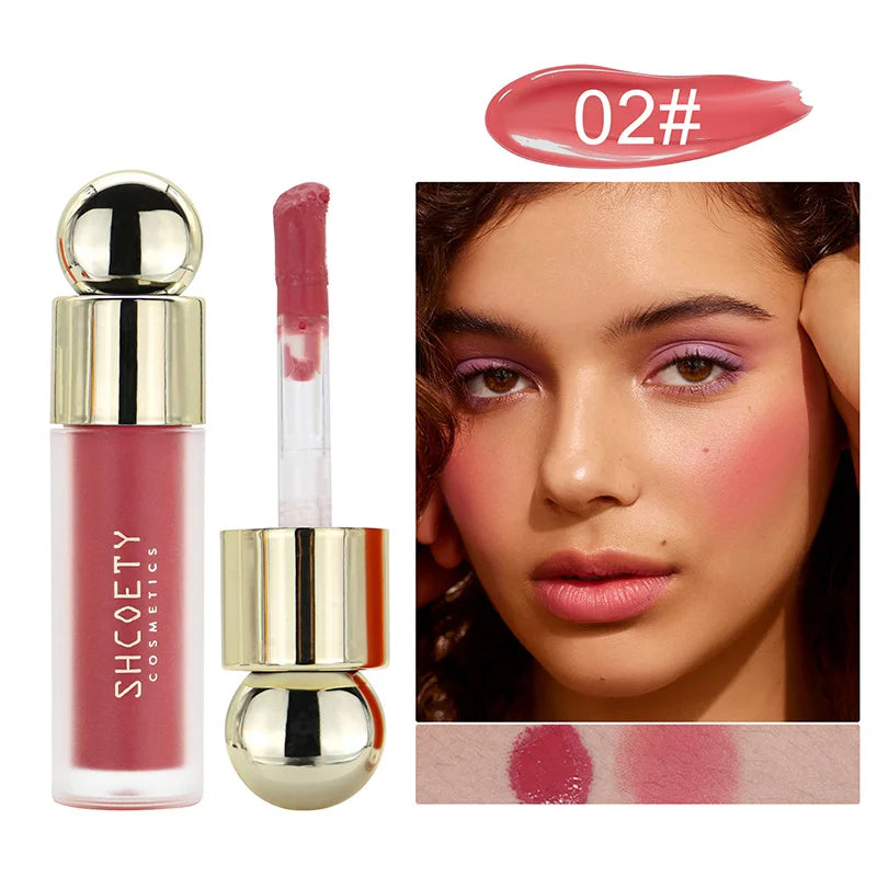 New Liquid Cheek Blush Facial Nourishing Blusher Gel Cream Multi-purpose For Eyes Lips Makeup Blush Stick Cosmetics With Sponge New 02