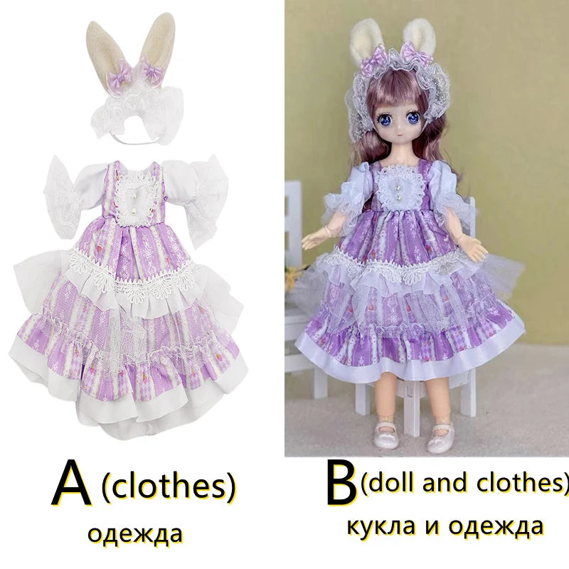 30cm Two-dimensional Doll Comic Face 1/6 Bjd Doll or Dress Up Clothes Children's Girl Birthday Gift Toys Kids Toys 13