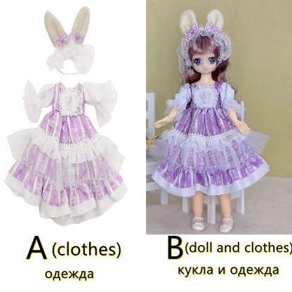 30cm Two-dimensional Doll Comic Face 1/6 Bjd Doll or Dress Up Clothes Children's Girl Birthday Gift Toys Kids Toys 13
