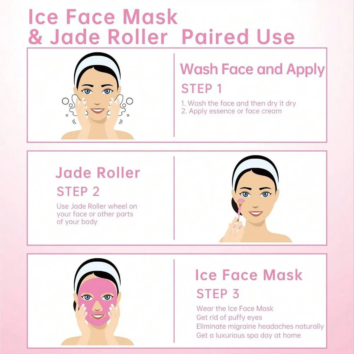 Facial and Eye Mask Ice Pack - Reduces facial puffiness, dark circles. Gel bead-shaped hot and cold packs for facial care before Badiee Stylez