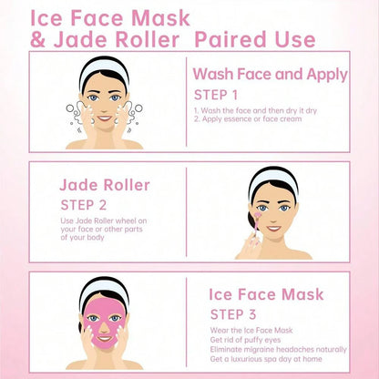 Facial and Eye Mask Ice Pack - Reduces facial puffiness, dark circles. Gel bead-shaped hot and cold packs for facial care before Badiee Stylez