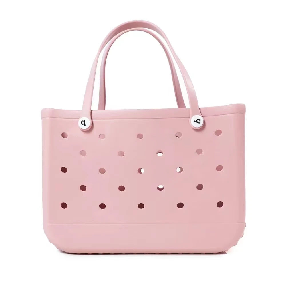 XL Eva Beach Boggs Bag Waterproof Extra Large Tote Bag Beach Basket Women Picnic Handbag 48cm XL Tote Bag Rubber shopping Bags Pink XL
