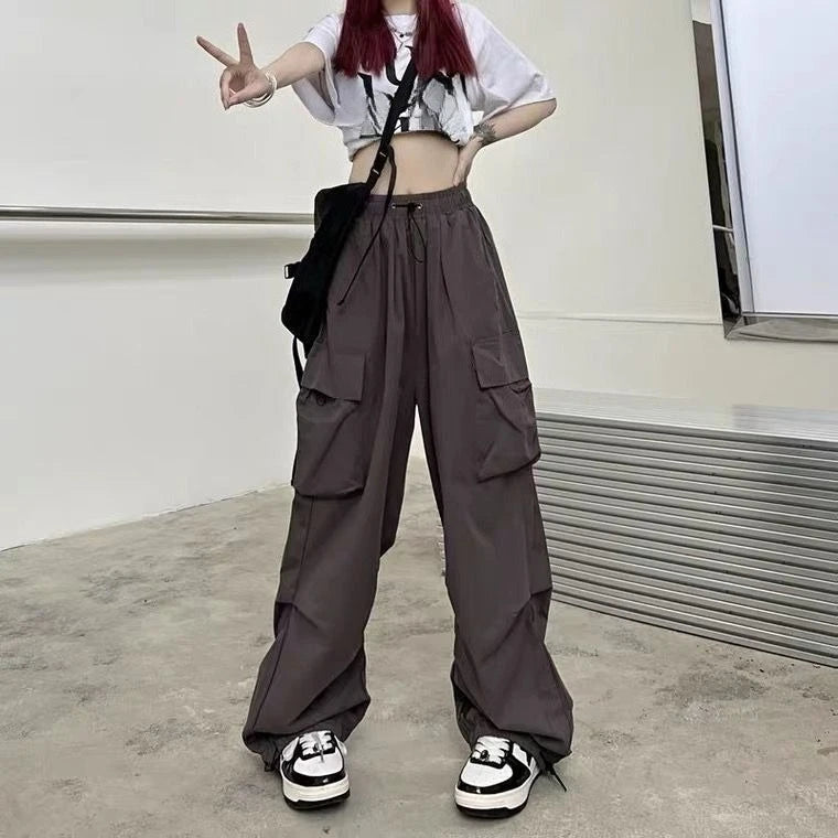 Retro Cargo Pants Women Fashion Streetwear High Waist Thin Casual Sweatpants Harajuku Sports Pants Woman Clothes Trousers Mujer Badiee Stylez