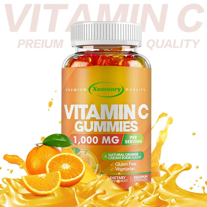 Premium Vitamin C Gummies - Promotes Collagen Production, Antioxidant, Support Skin Glow, Heart Support, Immune