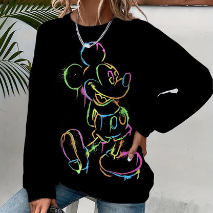 Mickey Mouse Print Women Hoodies Sweatshirts Streetwear Cute Oversized Hoodies Pullover Cropped Hoodies Females Y2k ANZ5JZ0194