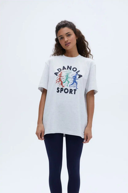 Summer Casual Sports Women's Men's T-shirt Trendy Brand Adanola Letter Printing Top Oversized Y2k Short Sleeves Women's Clothing 8