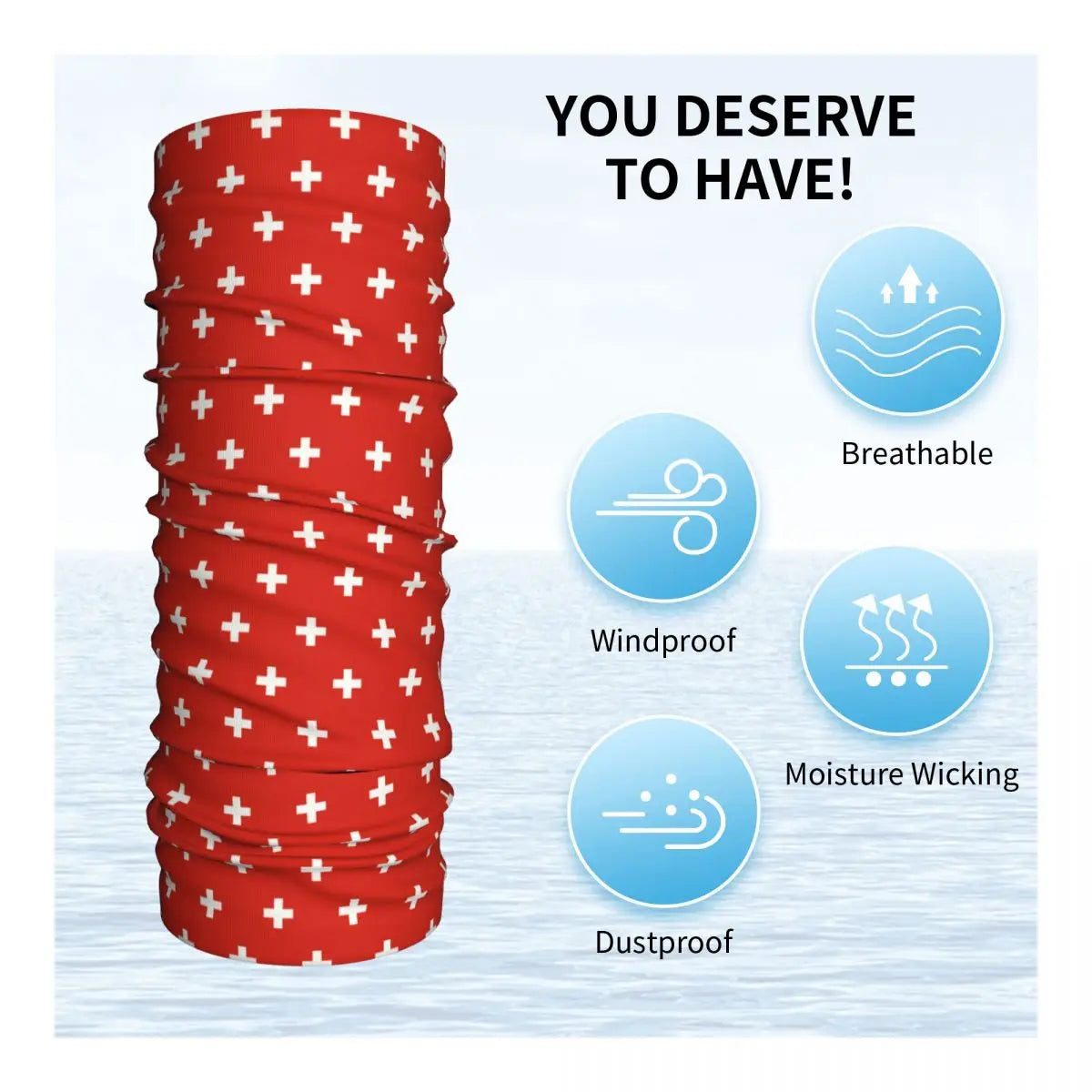 Swiss Switzerland Flag Winter Headband Neck Warmer Men Women Ski Hunting Tube Scarf Face Bandana Gaiter