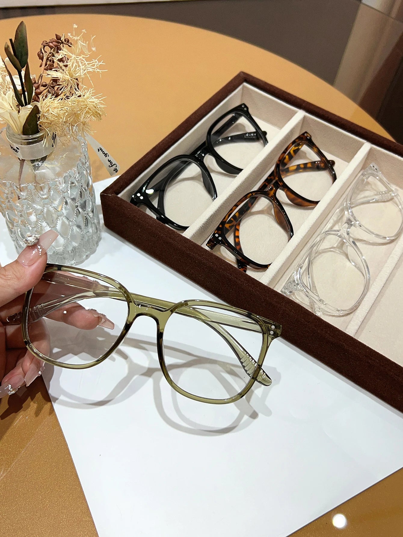 1Pc/3Pcs/4Pcs/6Pcs European and American Classic Popular Square Frame Glasses Set Men's and Women's Fashion Glasses Badiee Stylez