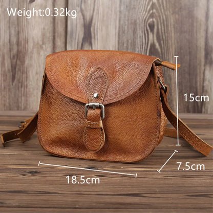 Vintage Shoulder Bag Women Genuine Cowhide Leather Wallets Purse Retro Pouch Simple Style Solid Small Bags