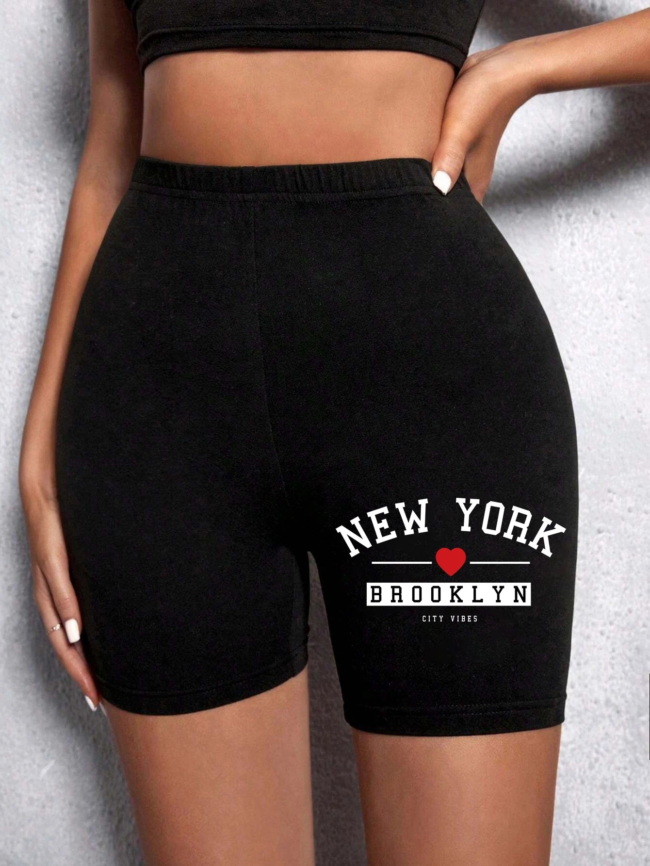 Summer Womens Sports Shorts New York The Emipure City Letter Printing Fitness Short Pantsstretch Thin Soft Female Sport Swear Black 1