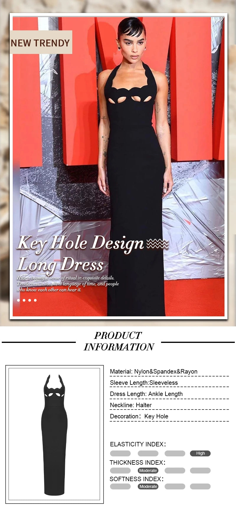 VC Black Halter Elegant Dress For Women 2022 New Summer Evening Party Celebrity Bodycon Long Dress Vestido