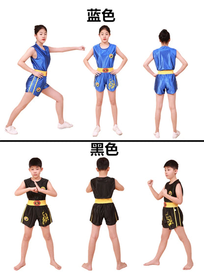 Unisex Boxing Uniform Sanda Suit Kongfu Uniform Wushu Clothing Martial Arts Performance Costume for Children Adult Badiee Stylez