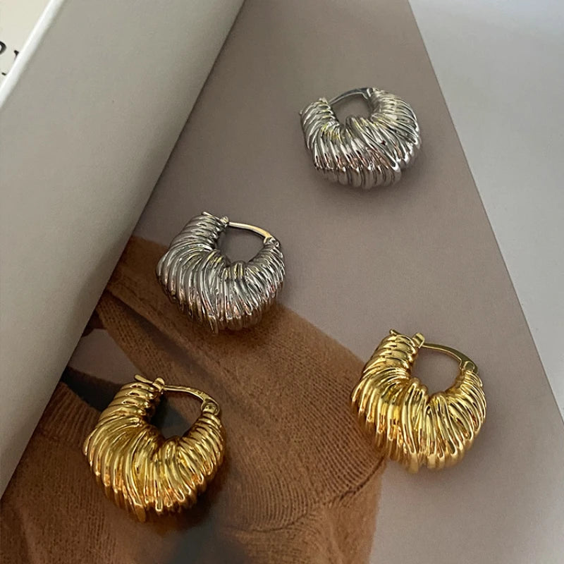 Modern Jewelry Pretty Texture Metal Hoop Earrings For Women Party Gifts Cool Trend Ear Accessories Hot Selling Dropshipping