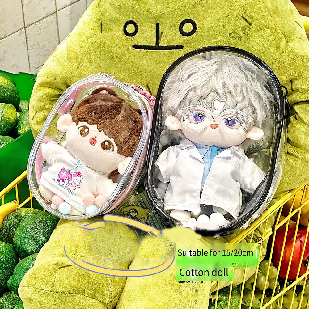 Transparent Outdoor Bag with Keychain Mystery Doll Display Storage Bags Dust-Proof Organizer Pouches Classic Doll Storage Bags