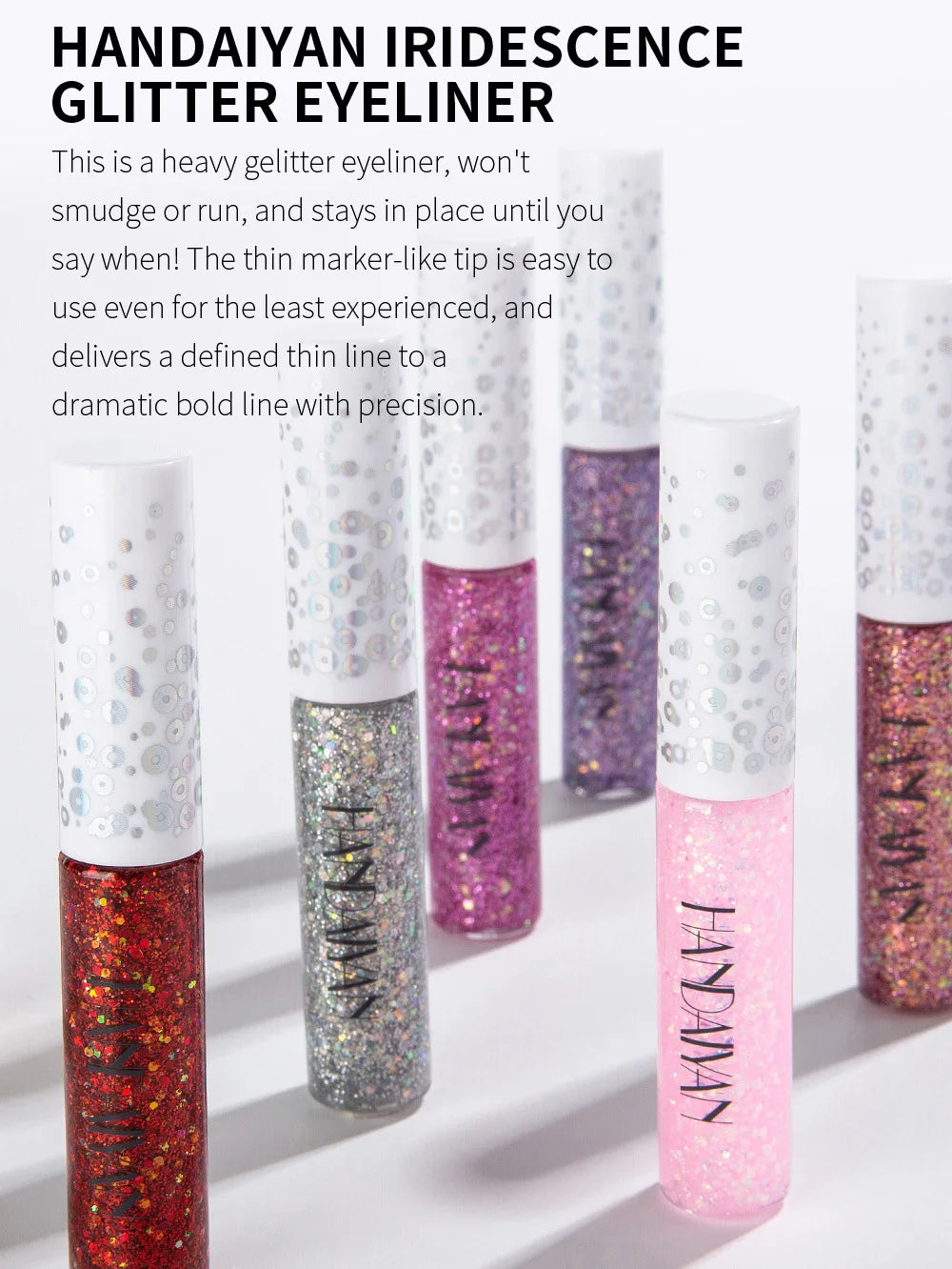 12 Colors Shiny Eye Liners Cosmetics For Women Pigment Silver Rose Gold Color Glitter Liquid Eyeliner Metallic Colorful Makeup