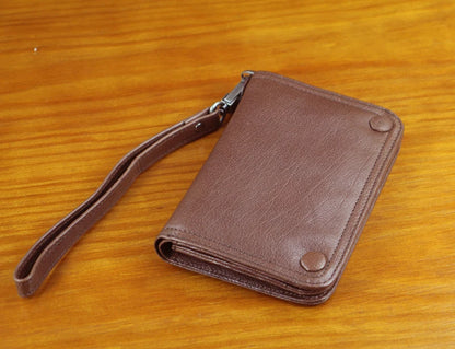 Vintage Genuine leather wallet Men leather long wallet men purse clutch bag male money clips zip around money bag card holder
