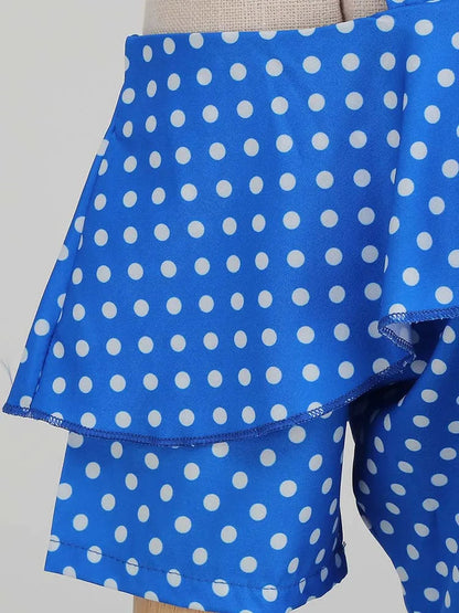 Off the Shoulder Elegant Vintage Party Dress Women Summer Polka Dot Ruffles A Line Midi Dresses Badiee Stylez