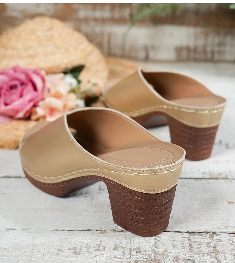 Women's Sandals Summer 2025 Heels Sandalias Mujer Peep Toe Woman ShoesCSummer Footwear Women Heeled Slippers Luxury Heeled Shoes