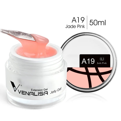 50ml Venalisa Soak off Thick Jelly Gel UV Construction Gel Builder Extend 24 Color Camouflage Milky White Nail Art Hard Nail Gel A19L