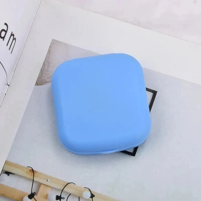 1pcs Mini Square Contact Lens Case with Mirror for Women Colorful Lens Box Eye Container Lovely Travel Kits Badiee Stylez