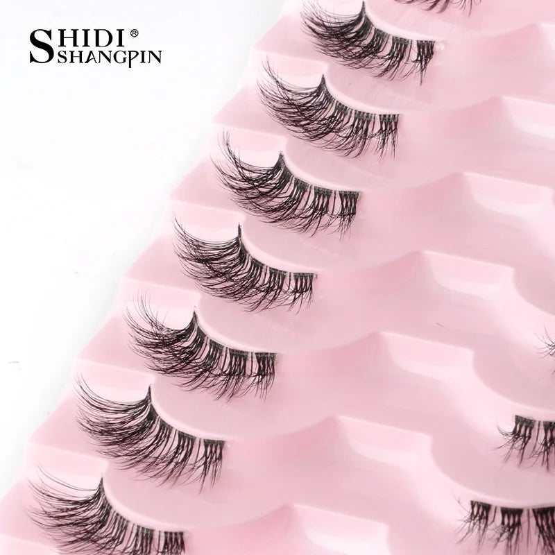 SHIDISHANGPIN 5/10Pairs False Lashes Cat Eye Eyelashes Eyelash Extension 3D Mink Half Lashes Natural Makeup faux Cils maquiagem