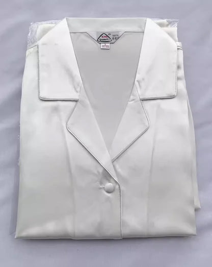 100% Pure Silk Women's Classical Pajama Set Sleepwear Nightgown M L XL YM007 white