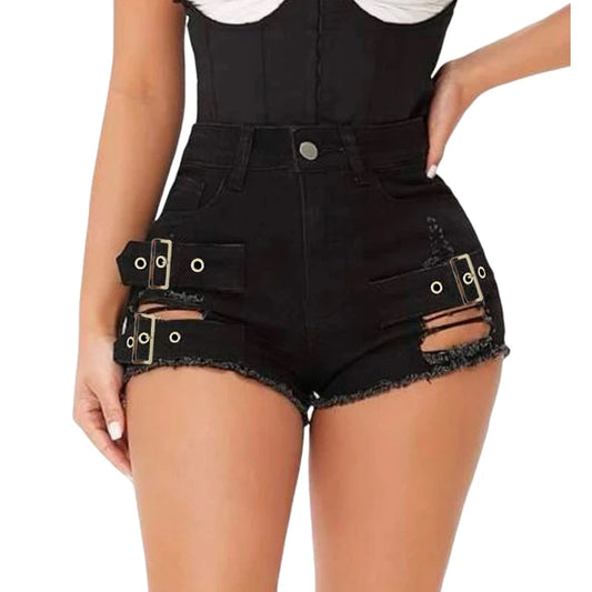 9047# new sexy low waist hole summer open hip hot pants super shorts Beachwear casual pants women jeans shorts black