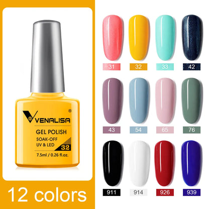 VENALISA Nail Gel Polish 7.5ml Super Glossy Glitter Gellack Great Coverage Soak Off UV LED Semi Permanent Beauty Nail Manicure