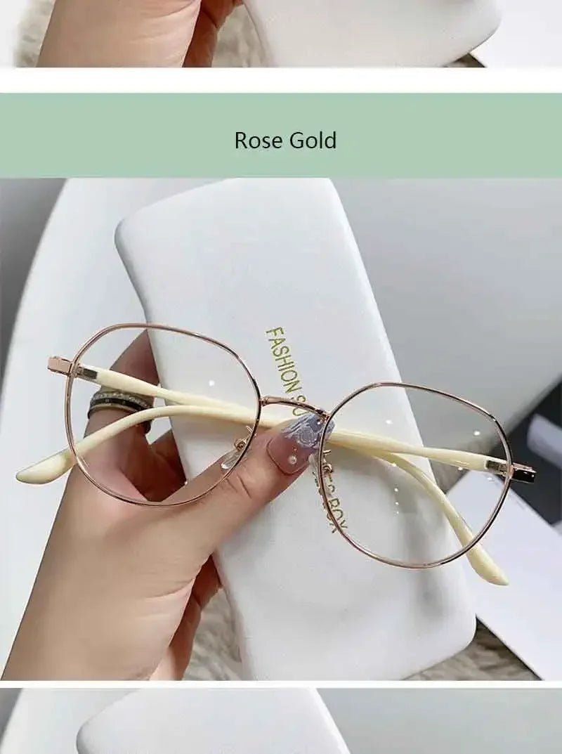 Retro Elegant Anti Blue Light Glasses Round Metal Frame Vintage Computer Gaming Eye Protection Classic Eyeglasses Badiee Stylez