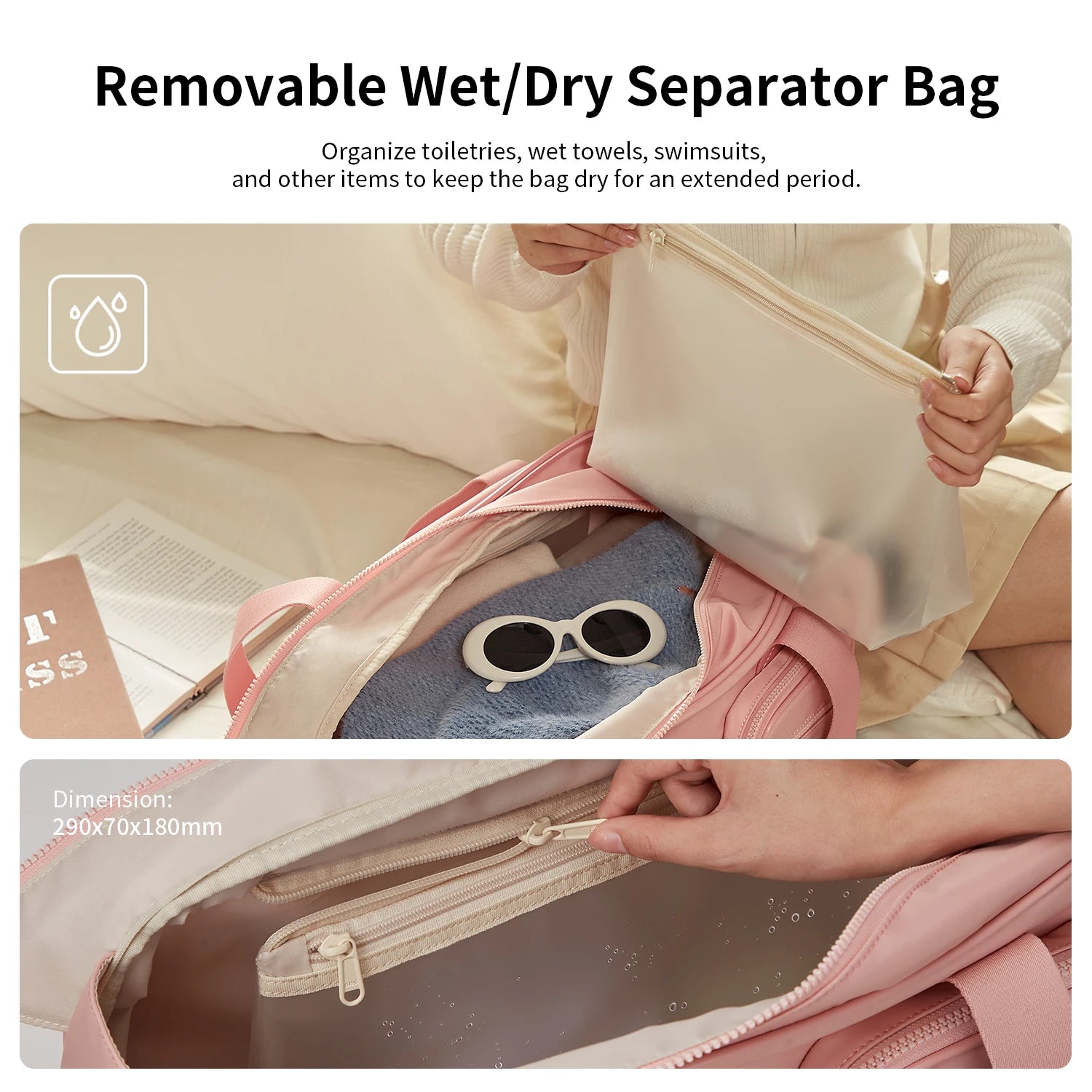 AJI Women Travel Bag Nylon Handheld Travel Bag Carry On Luggage Bag Large Capacity Weekender Gym Sport Holdall Overnight Bag