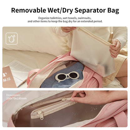 AJI Women Travel Bag Nylon Handheld Travel Bag Carry On Luggage Bag Large Capacity Weekender Gym Sport Holdall Overnight Bag