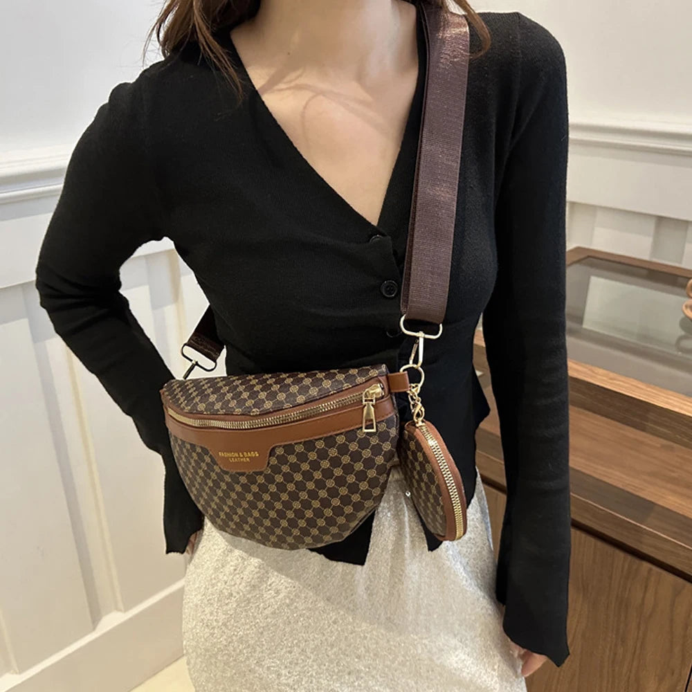 New fashion trend waist bag, casual fashion chest bag, casual retro shoulder bag, Korean version crossbody bag, women's bag