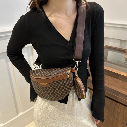 New fashion trend waist bag, casual fashion chest bag, casual retro shoulder bag, Korean version crossbody bag, women's bag