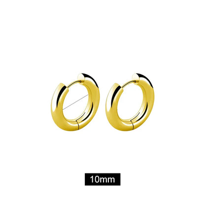 Men' s Earrings Stainless Steel Chunky Hoop Earrings For Man Round Circle Ear Hoops Punk Hip Hop Jewelry Couple Accessories KBE450-3-1