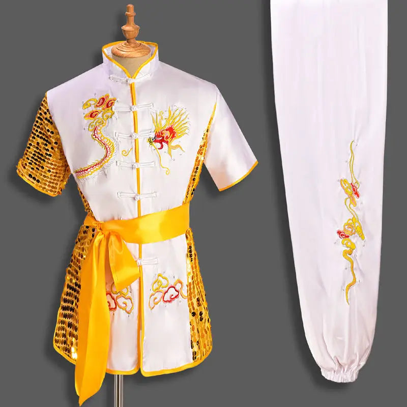 Men Women Chinese Traditional Dragon Wushu Uniform Kung Fu Clothing Set Martial Arts Uniform Tai Chi Kleding Taoist Shaolin Badiee Stylez