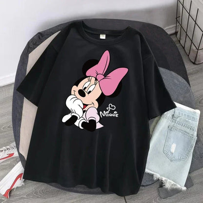 Women's T-shirt Cartoon Streetwear Mickey Mouse Women Tee Korean Loose Short Sleeve T Shirt Summer Y2k Clothes Tops Badiee Stylez