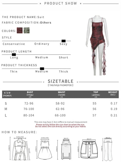 Nibber Sweet 2025 Summer Sisters Party Gradient Retro Ruffles Gentle Sexy Hot Cool Cool Women'S Thin Mini Tassel Sling Dress