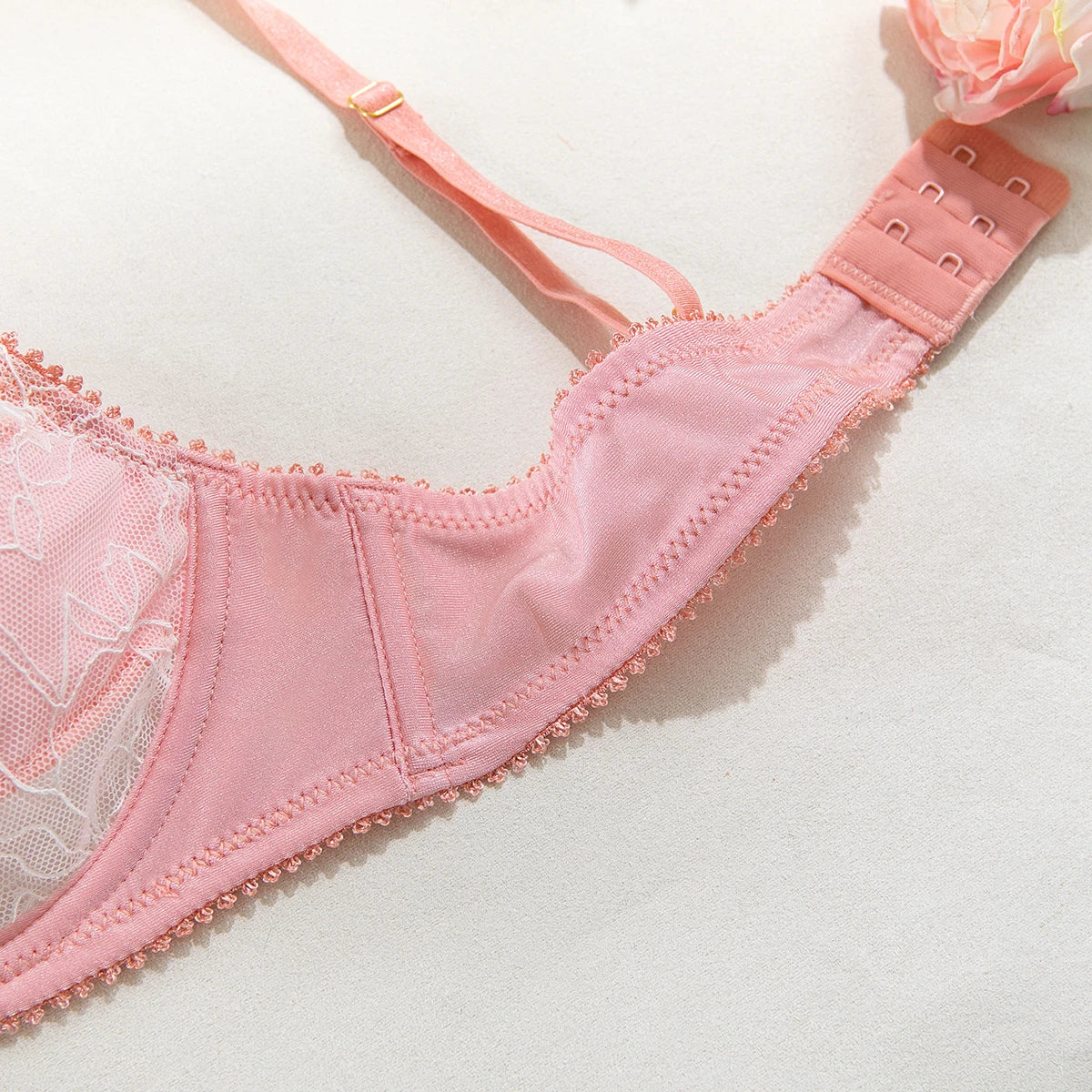 French Satin Lace Bra And Thong Set Sexy Ultrathint Lace Patchwork Lingerie Two Picec Sets Fancy Erotic Intimate Underwear Suit