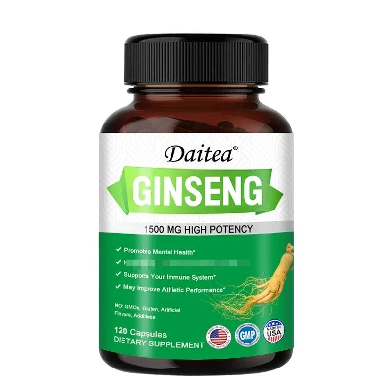 Energy Supplement - Ginseng Extract, Enhances Physical Energy, Memory and Immune System, and Refreshes The Mind 120 count-1 bottle