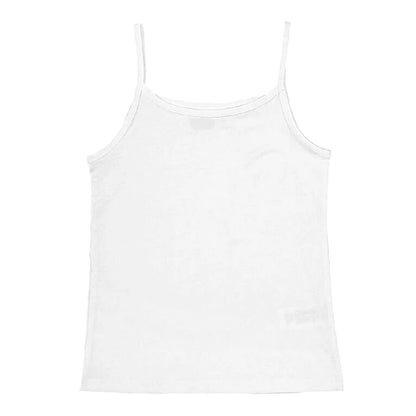 Women Sexy Spaghetti Strap Camisoles Summer Emo Girls Sleeveless Thin Tank Top Simple Base White Crop Tops Fashion Female Undies 1020-chunse-white