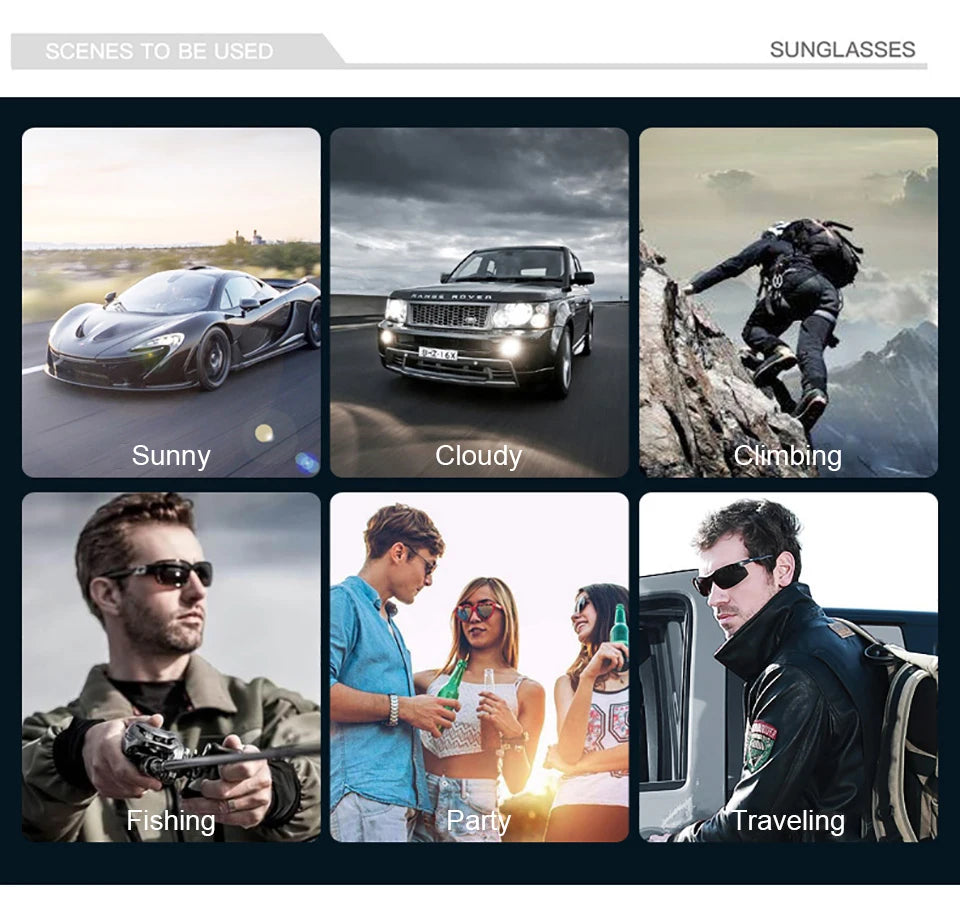 SZTZX Aluminum Rimless Photochromic Sunglasses Men Polarized Day Night Driving Glasses Chameleon Anti-Glare Sport gafas de sol